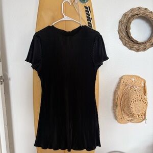 SHEIN Black Pleated Blouse